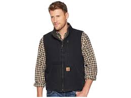 carhartt mock neck vest sherpa lined sandstone mens vest