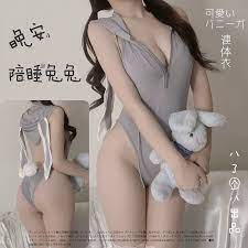 情趣内衣性感骚小灰兔紧身连体衣露背连帽上衣制服诱惑角色扮演-Taobao