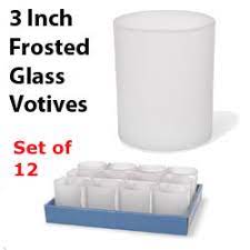 Create a beautifully illuminated table setting with the warmth of candles glowing from our frosted white votive candle holders. 3 Inch Frosted Glass Votive Candle Holder 12 Pieces