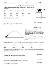 What is the maximum height the ball attained? Projectile Motion Practice Worksheet Promotiontablecovers
