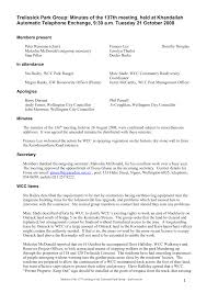 Trelissick Park Group: Minutes of the 127th meeting, held at Kh