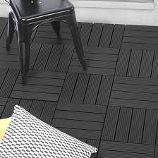 Dalle bois exterieur 100x100 28 images dalle 100x100x2 8. Dalles De Terrasse X5 Clipsables Bois Composite Noire Leroy Merlin