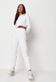 Maybe you would like to learn more about one of these? White Fleeceback Cropped Sweatshirt And Joggers Co Ord Set Missguided