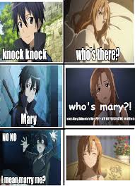 Knock Knock Joke Gone Wrong Xd Sword Art Online Funny Sword Art Sword Art Online