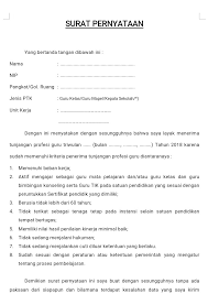 Biasanya, jenis surat pernyataan ini tergantung dari si pembuat ingin surat pernyataan dibuat dengan berdasarkan fakta yang berlaku di lapangan. April 2018 Page 40 Of 43 Informasi Seputar Guru