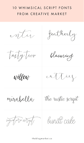 Trust me, they are waaayyy harder to find than other types of fonts. Whimsical Script Fonts From Creative Market