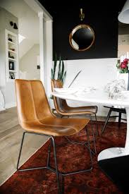 One Room Challenge Back In Black Dining Room The Reveal Suburban Bees Leather Dining Room Chairs Midcentury Modern Dining Chairs Dining Room Chairs Modern