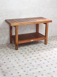 House ur home teak wood shower bench / spa bath deluxe organizer stool with storage shelf this is another tall design bamboo shower bench for outdoor or indoor use. Teak Shower Bench Teak Bath Stools Teak Furniture Aquateak