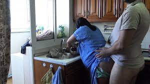 Pregnant Egyptian Wife gets Creampied While Doing the Dishes