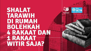 Tata caranya, dua rakaat diakhiri dengan salam. Shalat Tarawih Di Rumah Bolehkah 4 Rakaat Dan 1 Rakaat Witir Saja Youtube
