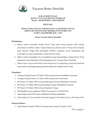 Sk yayasan penetapan honorarium guru. Sk Dosen Tetap