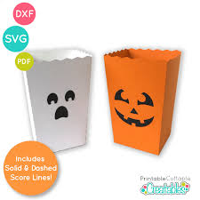 Download Halloween Popcorn Treat Box Free Svg Files For Cricut Silhouette