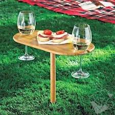 Great Idea For Beside The Fire Pit Campinglivezcampinglivez Wine Table Outdoor Picnic