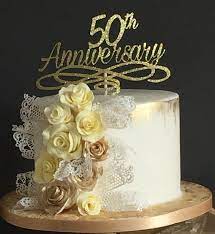 Anniversary Cake Topper Golden Wedding Anniversary Table Etsy Golden Wedding Anniversary Cake 50th Wedding Anniversary Cakes 50th Wedding Anniversary Cakes Gold