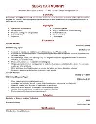 Best Aircraft Mechanic Resume Example Livecareer