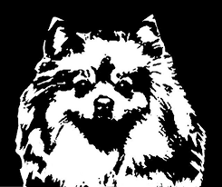 Black And White Stencil Pomeranian Black White Stencil Dog Art Print Dog Stencil Dog Print Art Silhouette Art