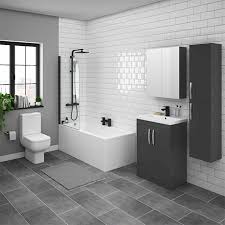 Affordable and search from millions of royalty free images, photos and vectors. Brooklyn Gloss Grey Bathroom Suite With Tall Cabinet Victorian Plumbing Uk
