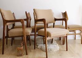 set van 6 teak houten vintage stoelen retro stoelen met scandinavisch design vintage stoelen retro stoelen stoelen