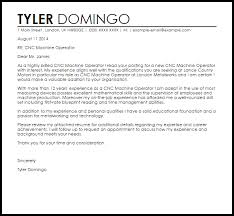 Cnc Machine Operator Cover Letter Sample Cover Letter Templates Examples