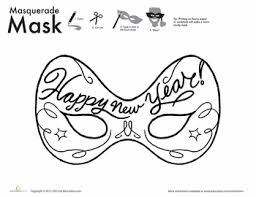 New Year Masquerade Mask Coloring Worksheet Education Com Masquerade Masquerade Mask Color Worksheets