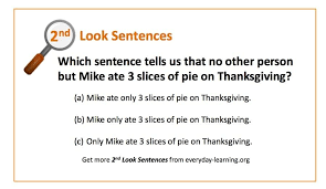 2nd Look Sentences For Thanksgiving Reading Comprehension Skills Sentences Reading Comprehension