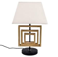 Stehlampe Barbados Deko Design Holz 50x35x35cm Natur Creme Lampe