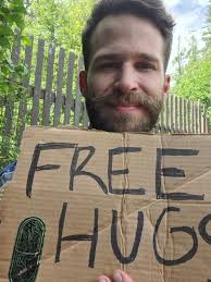 Free hugs at music festival