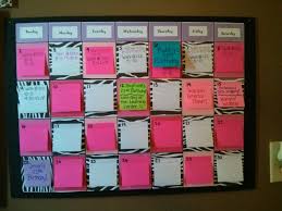 Hand Made Post It Calendar Use Cardboard Poster Board And Decorate With Scrapbook Paper Cheap And Easy To Make Planner Calendar Scrapbook Paper Calendar