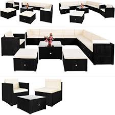 Deuba Luxus Poly Rattan Lounge Set Xxxl Schwarz Exklusive 35 Tlg Sitzgruppe 7cm Dicke Sitzkissen Creme E Rattan Gartenmobel Gartenmobel Sets Sitzgruppe