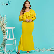 These dresses keep up with the trends of the year and make plus size women feel beautiful. Recruitment House View 31 Formal Yellow Plus Size Dress