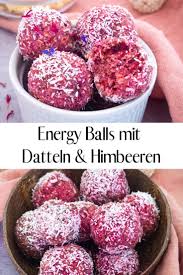 Einfache Vegane Energy Balls Mit Datteln Und Himbeeren Rezept In 2020 Gesunde Susse Snacks Susse Snacks Datteln