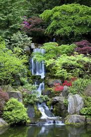 Waterfall In Japanese Garden Portland Oregon Garden Waterfall Waterfalls Backyard Portland Japanese Garden