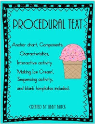 Procedural Text And Sequencing Ice Cream Procedural