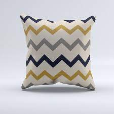 I have quite the obsession with dark blue hues, and it pairs well with my other obsession (gold), so it. Navy Blue And Mustard Yellow And Cream Throw By Printartshoppe Throw Pillows Living Room Decor Gray Chevron Throw Pillows