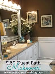 Bathroom Makeover At The Everyday Home Brown Bathroom Decor Brown Bathroom Teal Bathroom Decor