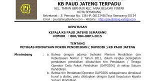 Sk operator dapodik paud 2020. Contoh Surat Tugas Paud Contoh Surat