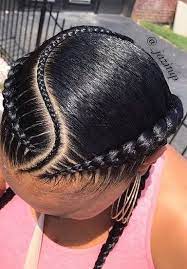 Curved Feed Ins Feed In Styles Feed In Braids Hairstyles Two Braid Hairstyles African Braids Hairstyles