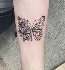 155 Sunflower Tattoos That Will Make You Glow Wild Tattoo Art Sunflower Tattoos Butterfly Thigh Tattoo Neck Tattoos Women