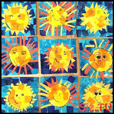 Happy Kindergarten Suns Um Ihren Tag Zu Verschonern Seidenpapier Und Konstruk Happy Kindergarten Art Projects Kindergarten Art Spring Art Projects