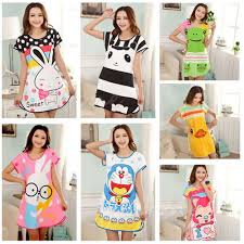 Only 2 67 Healthy Home Dress Nightgown Women Cartoon Polka Dot Sleepwear Short Sleeve Casual Hom Nightgowns For Women Sleepwear Shorts Night Dress For Women