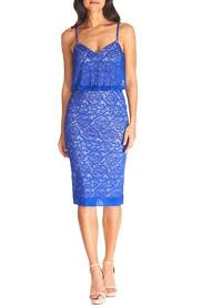Alisha Lace Blouson Cocktail Dress In Electric Blue In 2020 Cocktail Dress Dress The Population Dresses