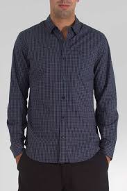 Rvca Brickley Long Sleeve Woven In Black 52 00 Mens Tops Rvca Mens Shirts