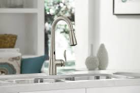 Get free shipping on qualified moen faucet parts or buy online pick up in store today in the plumbing department. Moen 7594esrs Arbor Single Handle Hole Pull Down Kitchen Faucet With Motionsense Spot Resist Stainless Faucetdepot Com