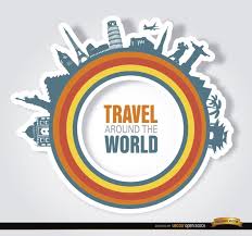 You Can Use This Cool Design As A Logo For Travel And Tourism Agencies Since It Has A Message Of Travel Around The World Inside Some Colored Circles Represent