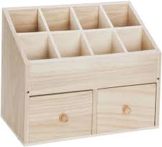 Organiseur De Bureau En Bois 25 X 12 X 20 Cm Acheter En Ligne Sur Buttinette Loisirs Creatifs En 2020 Bureau Bois Organiseur Bureau Bois