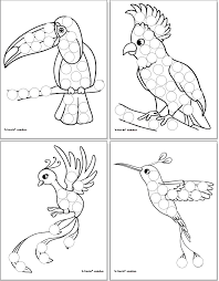 Download or print the image below. Free Printable Tropical Bird Do A Dot Pages For Toddlers Preschoolers The Artisan Life