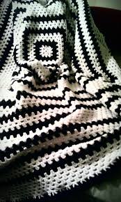 Black And White Crochet Baby Blanket Pattern Black White Crocheted Afghan Granny Square Crochet Blanket Patterns Crochet Blanket Crochet
