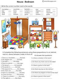 Play our grammar games and have fun while you learn. Bedroom And Prepositions Worksheet