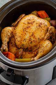 Place chicken in the bottom of the slow cooker. Slow Cooker Whole Chicken Cafe Delites