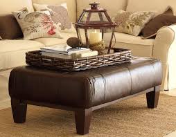 Leather Ottoman Coffee Table With Tray Leather Ottoman Coffee Table Ottoman Decor Ottoman Coffee Table